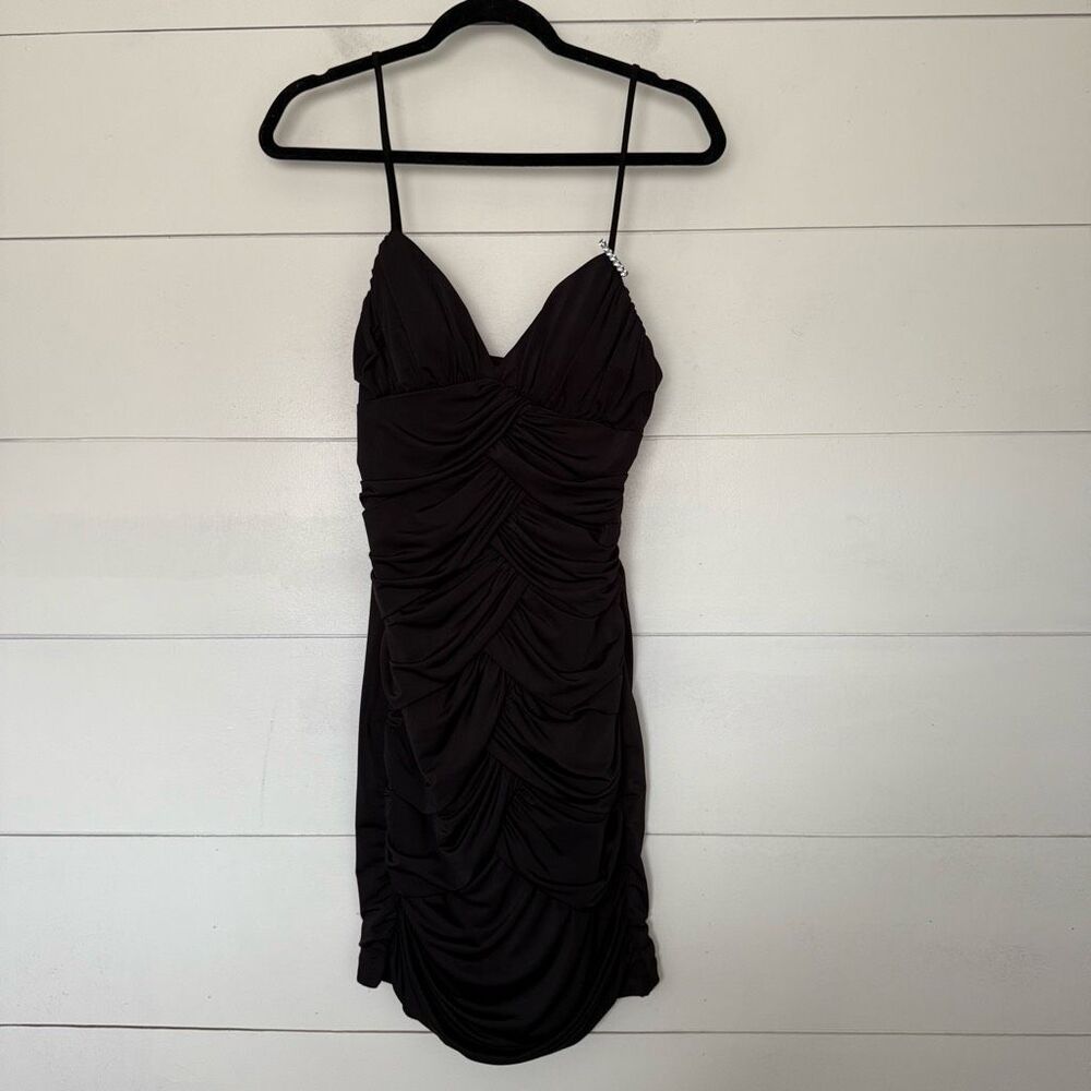 City Triangles Women’s Medium Black Scrunched Mini Dress